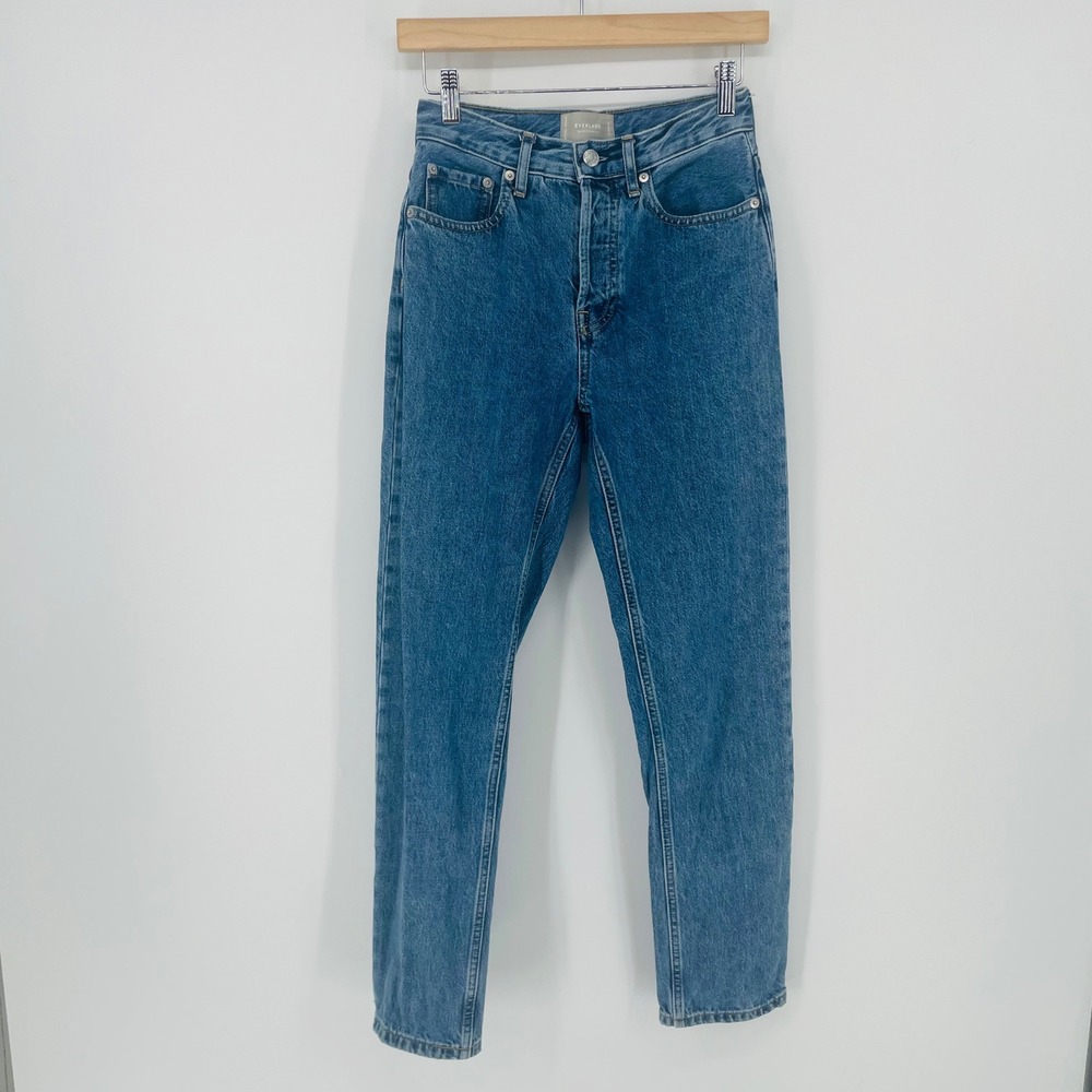 Everlane The 90s Cheeky Jean Medium Wash Organic Cotton High Rise Blue Denim 24R